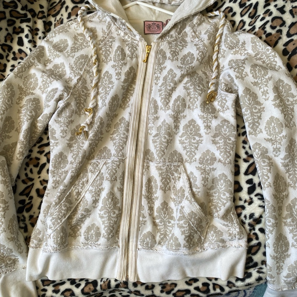 Juicy Couture Cream and Brown patterned Hoodie